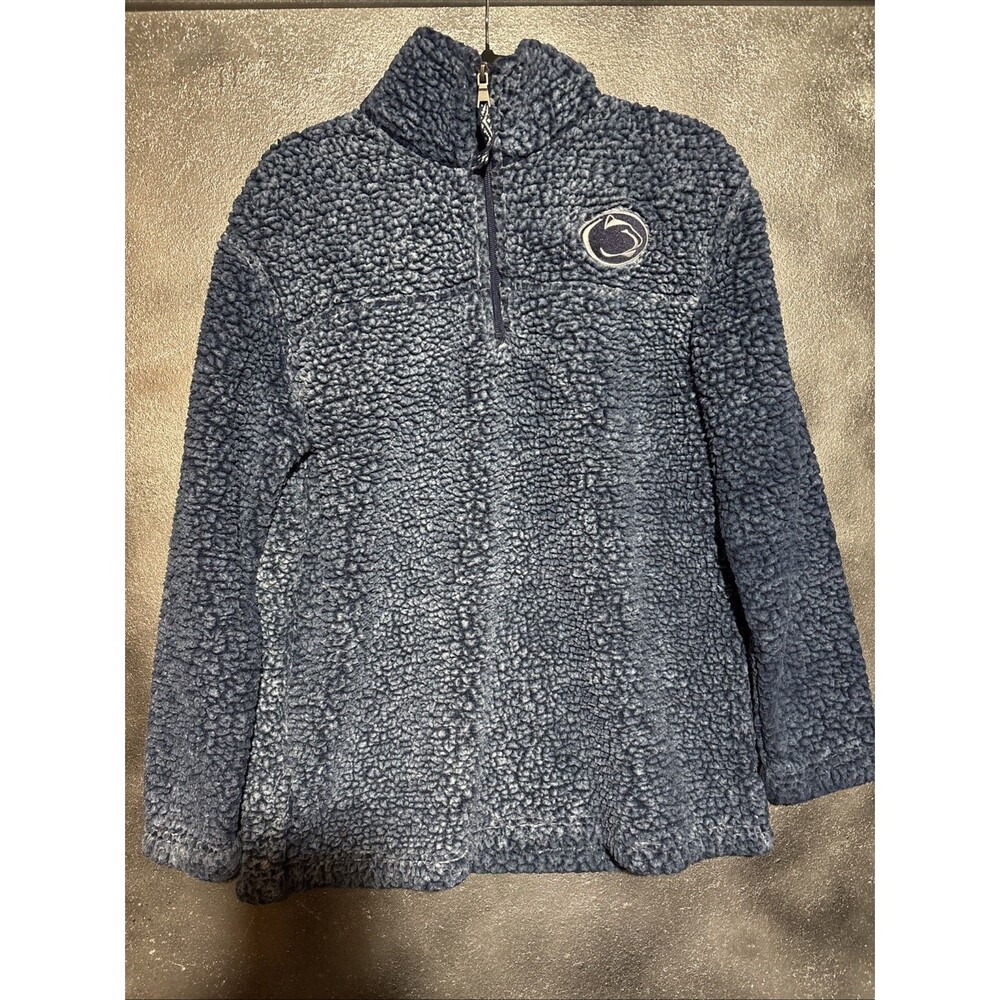 Boxercraft‎ Blue Sherpa Style 1/4 Zip Penn State Size M Pullover Cabincore Cozy